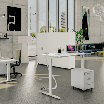 Bureau Assis Debout Electrique Premium - 2 Moteurs - L.120 à 180 cm Gamme Ligne Health - ambiance simple